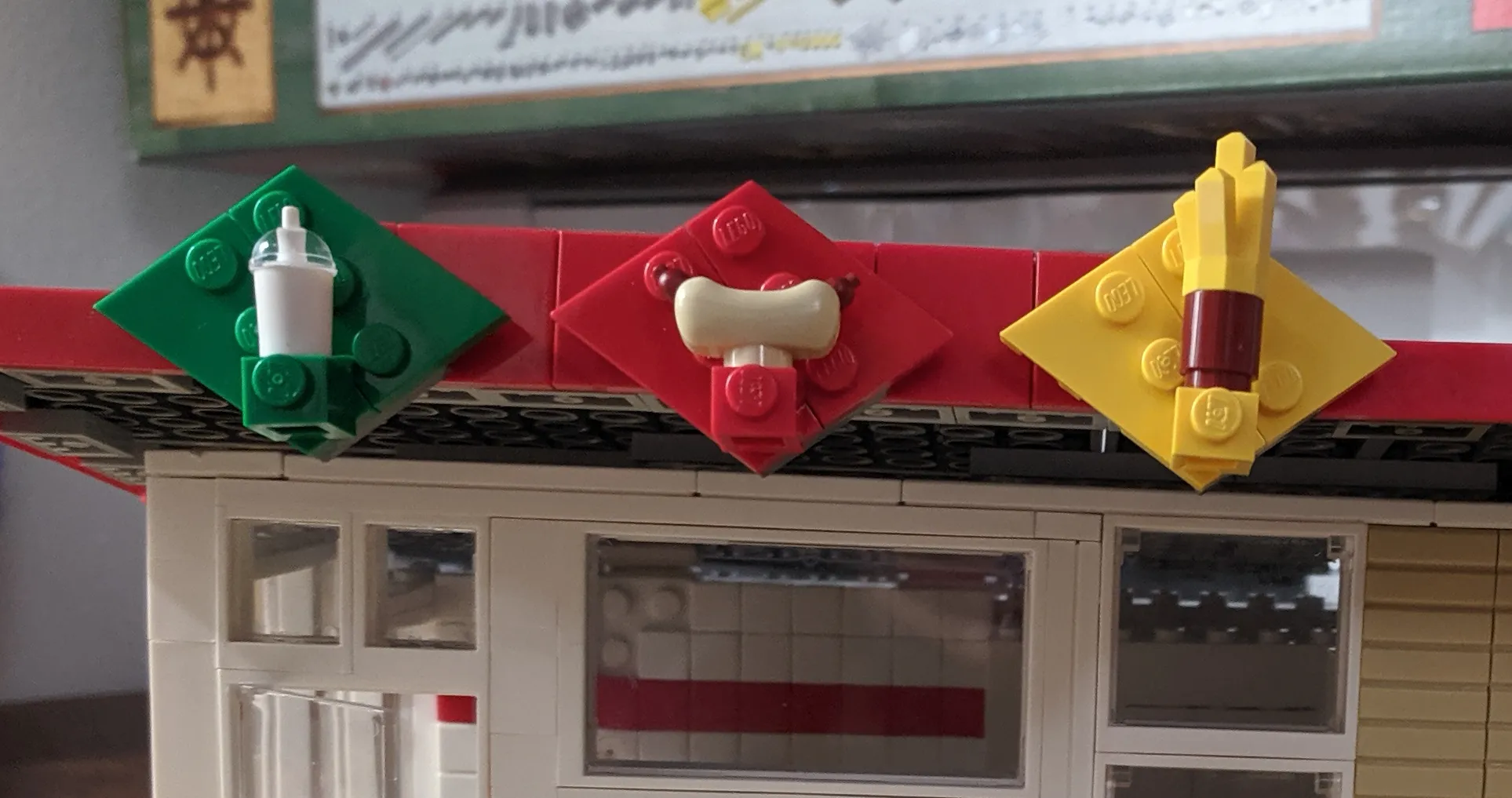 Reinterpretation of the rhombi signs with Lego mini-builds instead of typography